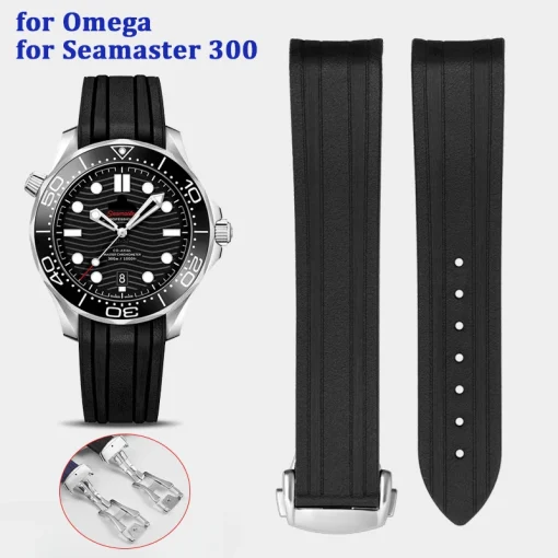 20 мм Ремешок из силикона для Omega Seamaster 300