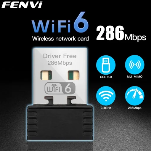 FENVI WIFI 6 адаптер AX286 сетевая карта Mini USB Dongle