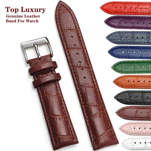 Genuine Leather Watchband 12-24 мм