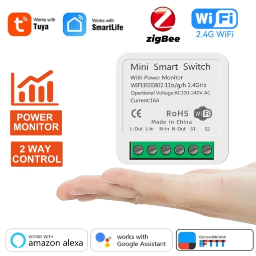 Tuya ZigBee WiFi 16A מודול מתג חכם