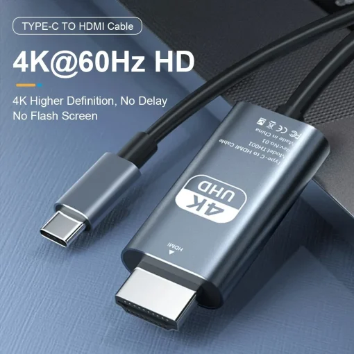 USB C в HDMI 4K алюминиевый кабель