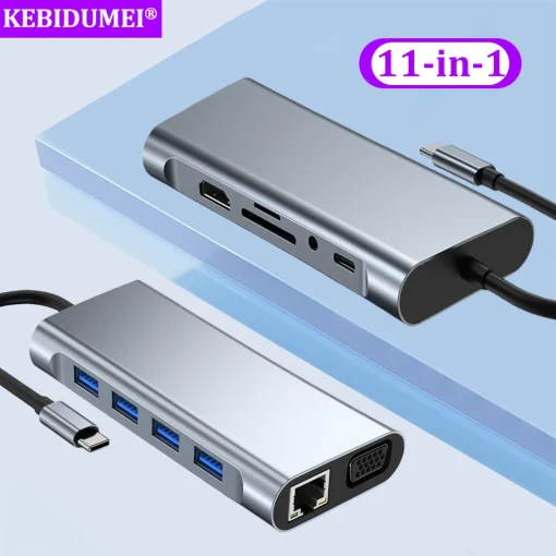 USB-концентратор C типа C с док-станцией 11-в-1