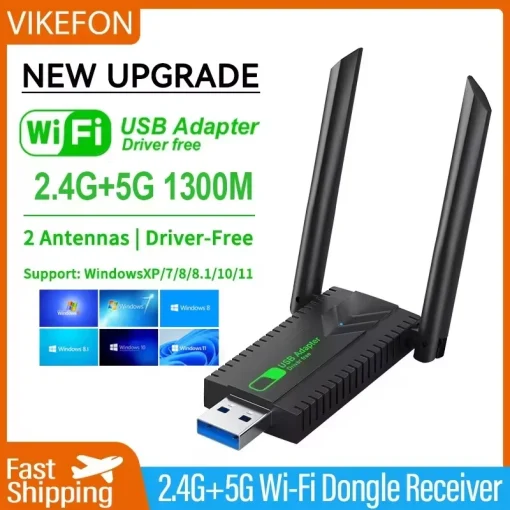 VIKEFON Ресивер USB-адаптер Wi-Fi 1300 Мбитс