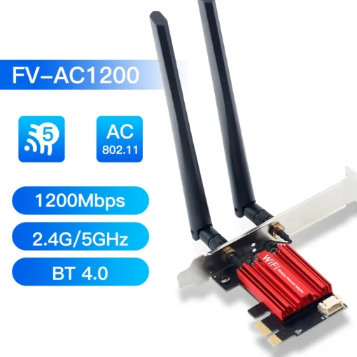 Wi-Fi AC1200 PCIe WiFi 5 сетевая карта беспроводная Bluetooth 4.0