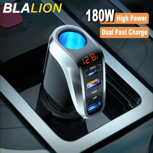 Автомобильное зарядное устройство BLALION 180 Вт USB