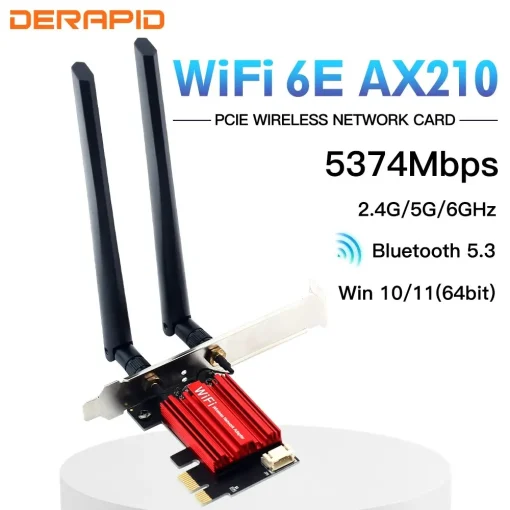 Адаптер AX210 WiFi 5374 Мбитс Bluetooth 5.3