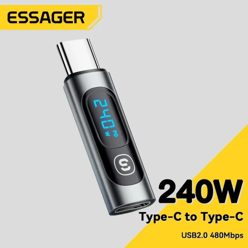 Адаптер Essager 240 Вт USB C Type C на USB C 3.0 2.0