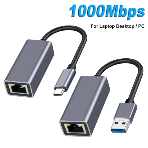 Адаптер с USB Type-C на Ethernet 1000 Мбитс