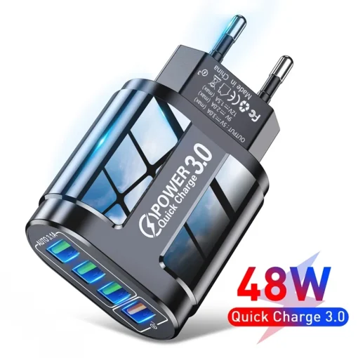 Быстрая зарядка 48W QC3.0 4USB EU