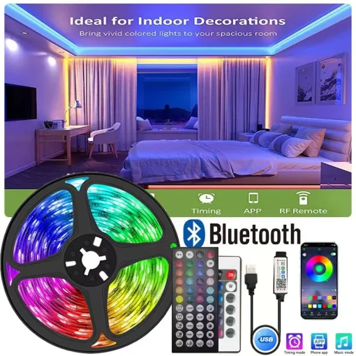 Гирлянда RGB Led 1-30 м ледяная нить 5V 5050 USB клейкая светодиодная лента Bluetooth для детской комнаты