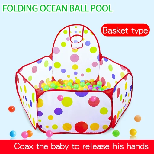 Детский бассейн с мячиками Бобо, Ocean ball pool, баскетбольным кольцом 0.9M (без шариков)