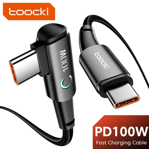 Кабель Toocki 100 Вт USB-C – USB-C, 90°