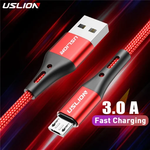 Кабель USLION 3A Micro USB для быстрой зарядки и передачи данных