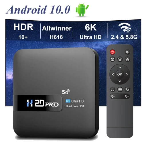 Медиаплеер HONGTOP H20PRO Smart TV Box WiFi6 Android 10