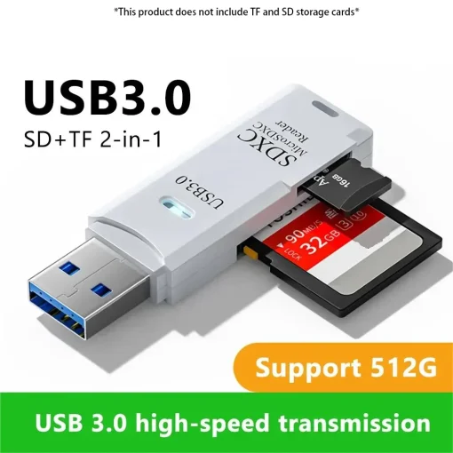 Многофункциональный 2-в-1 высокоскоростной USB 3.02.0 кардридер