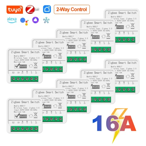 Модуль умного выключателя Tuya ZigBee3.0 16A MiNi