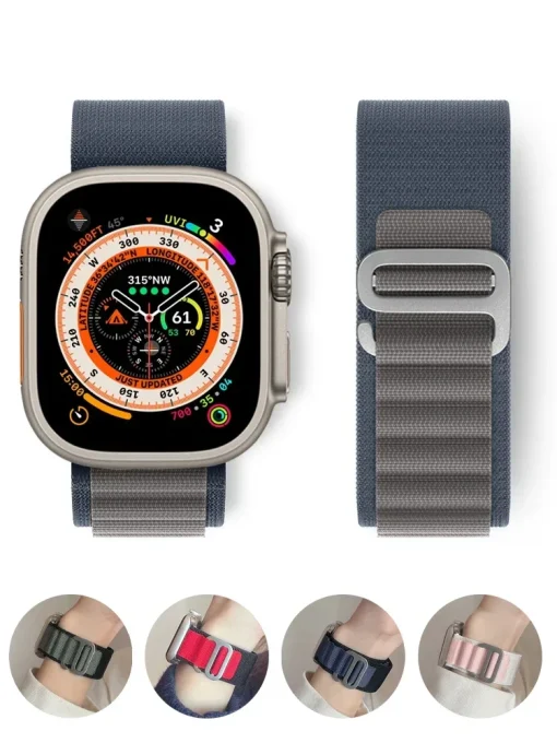 Ремешок Alpine Loop для Apple Watch Ultra 2 Brac 46 мм 40 мм 45 мм 41 мм 38 мм 42 мм 49 мм iWatch серии 10 9 8 7 6 5 4 se