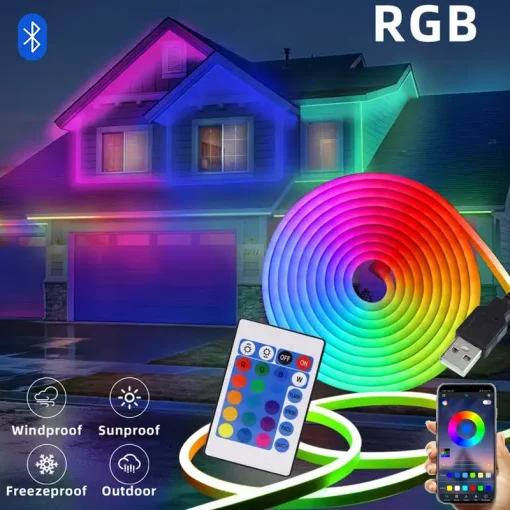 Светодиодная неоновая гибкая лента RGB 50 см