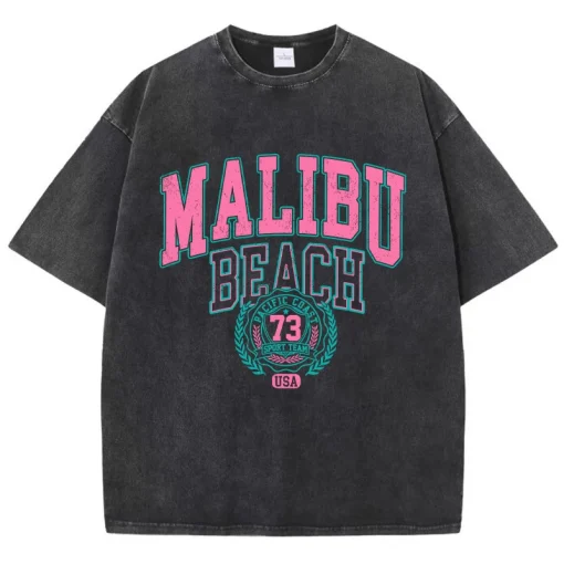 Футболка с принтом в виде букв Malibu Beach Washed