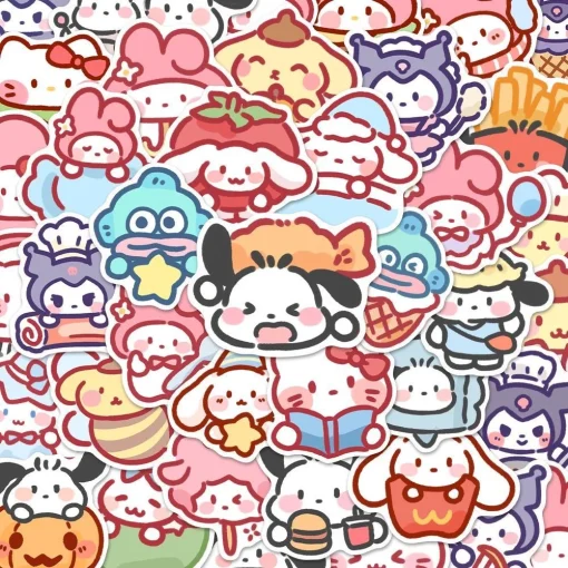 100 шт. Наклейки с героями Sanrio