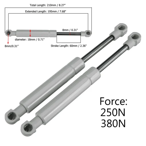 2 амортизатора 250Н 380Н 195мм 8мм Автомобильные