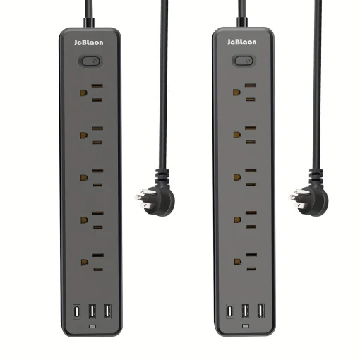 2 кабеля питания 6 футов с 5 розетками, 3 порта USB (1 USB-C),