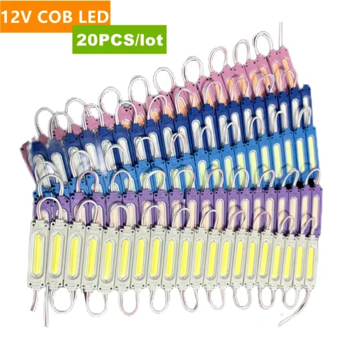 20 шт.חבילה 12V מודולי LED צבעוניים כרטיסיות רכיבים לאלקטרוניקה תאורת COB