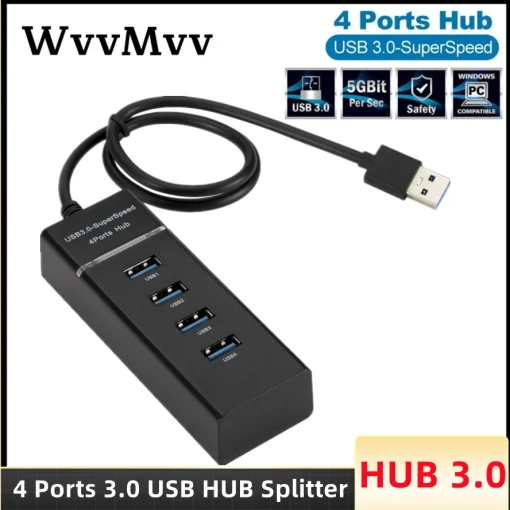 4 порта 2.0 и 3.0 USB HUB разветвитель высокоскоростной концентратор USB