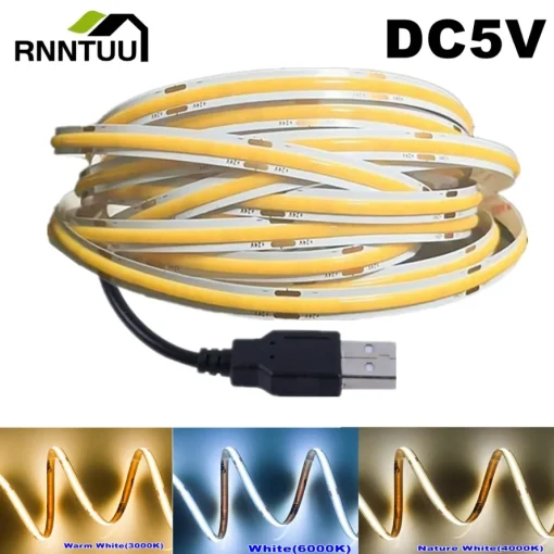 5 м COB светодиодная лента DC5V со USB-питанием