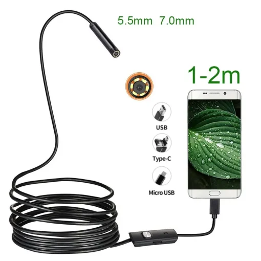 5,5 мм 7 мм Android Эндоскоп 3 в 1 USBMicro USB