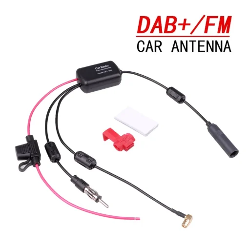 DAB+FM+Антенна для автомагнитолы Кабель-адаптер 12В Усилитель радиосигнала