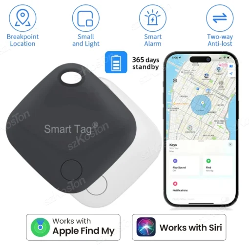 GPS-трекер Smart Tag לטווחים ארוכים למציאת מפתחות Air Tag, ארנקים לחיות מחמד, בייק, אזעקה נגד אובדן, איתור מיני עובד עם Find My של iOS