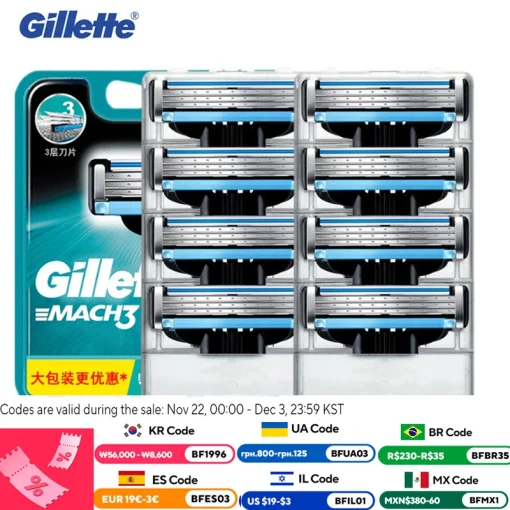 Gillette Mach3 сменные кассеты для бритья для мужчин