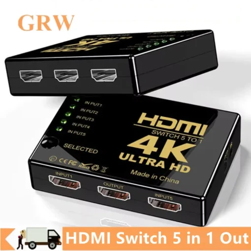 HDMI-переключатель 5 входов 1 выход с ИК-пультом