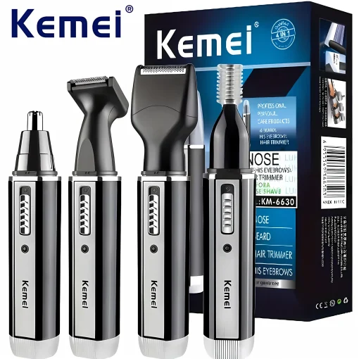 Kemei KM-6630 4 ב-1 גוזז חשמלי מקצועי נטען לשיער אף ואוזניים לגברים