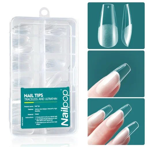 Nailpop 120шт.кор. Гель-Х типсы для ногтей, малой или средней длинны, миндалевиднойквадратноймягкой формы