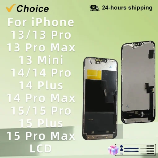 OLED AAA++ Для iPhone 13 Pro Max ЖК 13 Mini 13 Цифр.сенс.Экран Для iPhone 14 Pro Max 14 Plus 15 Pro ЖК дисплей