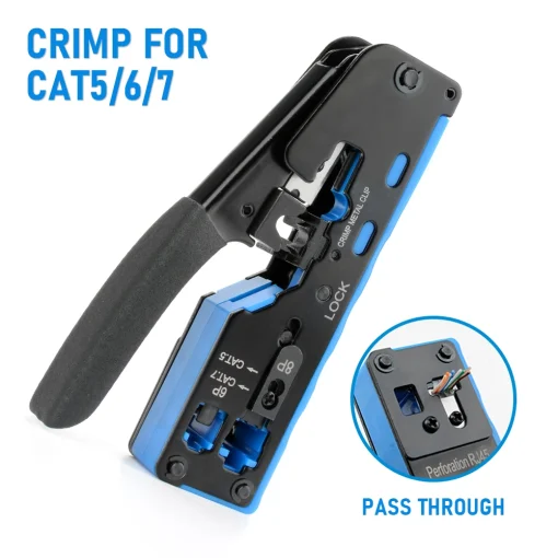 RJ45 Crimp Plier Pass Crimper Stripper