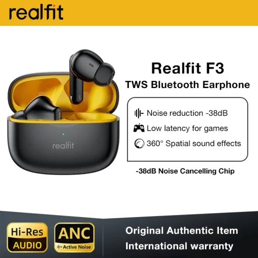 Realfit F3 ANC Активное шумоподавление Bluetooth наушники