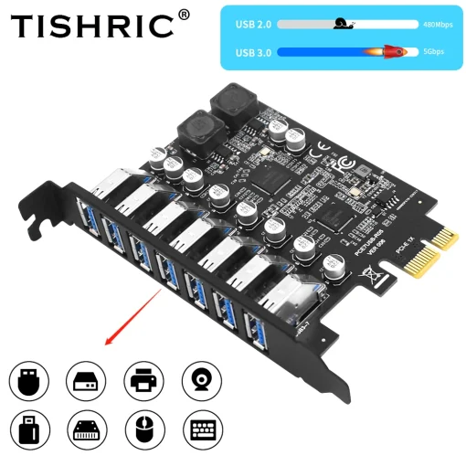 TISHRIC USB3.2 Gen1 PCI-E 7 USB3