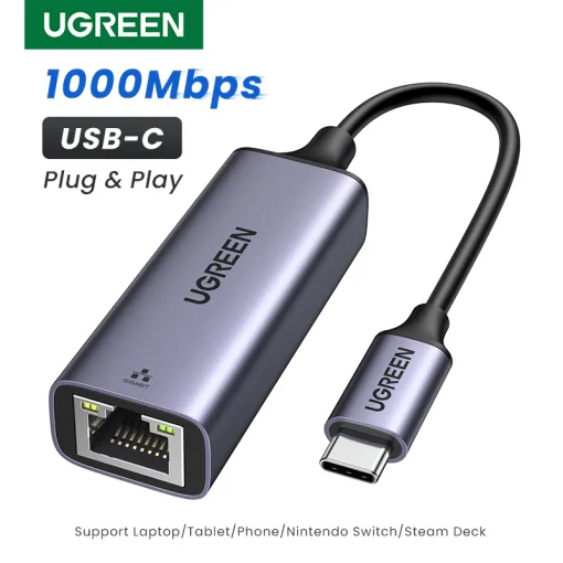 UGREEN USB C-адаптер Ethernet 1000100 Мбитс