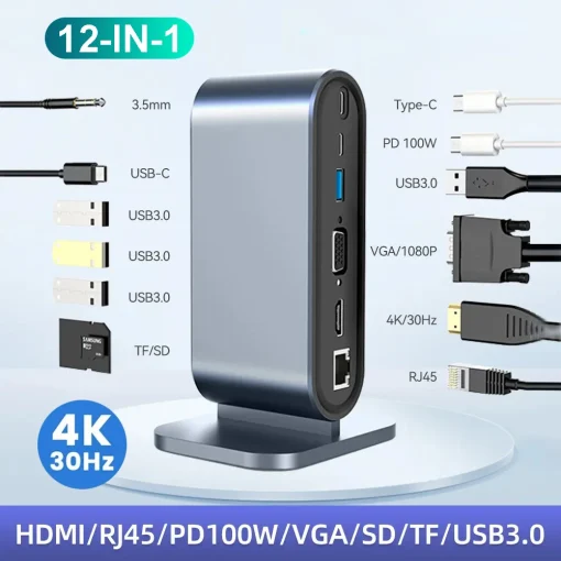 USB C док-станция PD 100 Вт