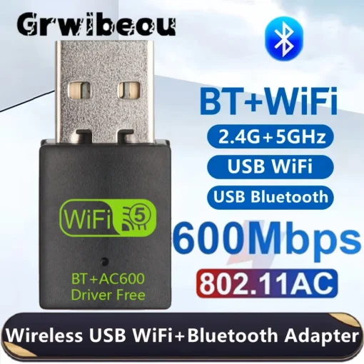 USB-адаптер WiFi + Bluetooth 2 в 1, 600 Мбитс.