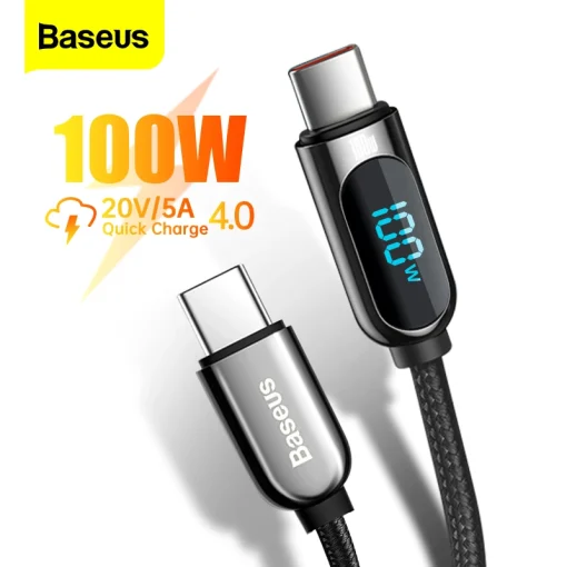 USB-кабель Baseus с LED-дисплеем для iPhone 15 Xiaomi Samsung