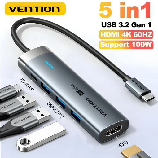 Vention 5 в 1 USB-C 3.2 3.0 HUB