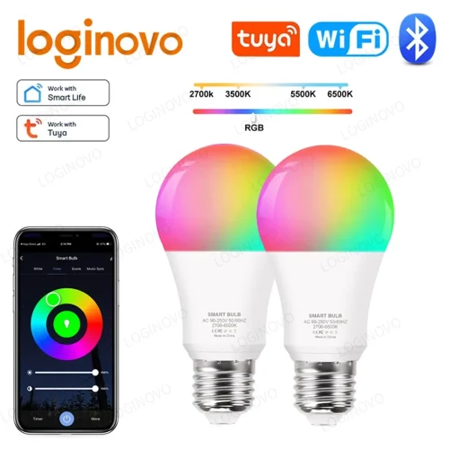 Wi-FiBluetooth Smart Bulb Tuya E27 RG