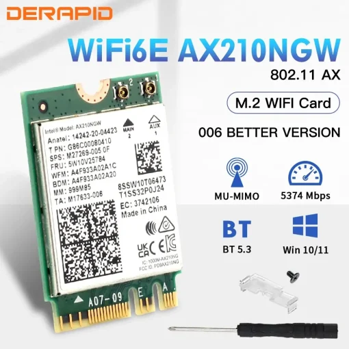 WiFi 6E AX210NGW NGFF Беспроводной адаптер