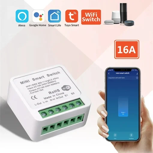 WiFi Smart 16A, коммутатор (2-х полосное упр.)