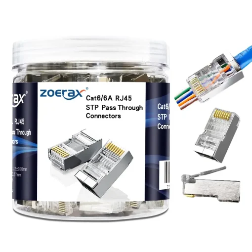 ZoeRax 100шт. экранированные коннекторы RJ45 CAT5CAT6