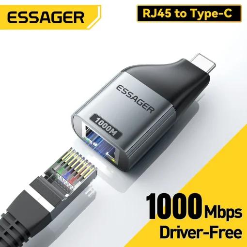 Адаптер Essager Type-C - Ethernet 1001000 Мбитс